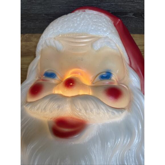 Vintage EMPIRE BLOW MOLD SANTA CLAUS FACE CHRISTMAS light up door hang 17" - Picture 11 of 12